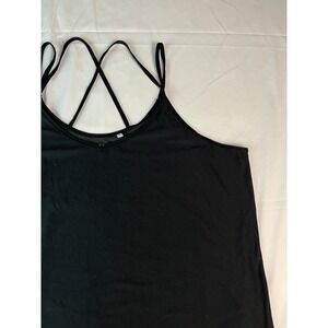 DSG Womens XL Black Tank Top Cami Criss Cross Back Sleeveless Athleisure